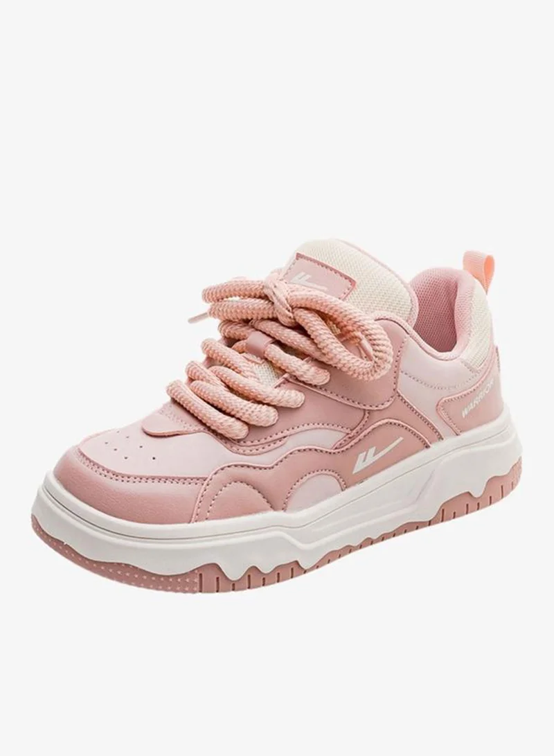 بابيا حذاء سنيكرز بأربطة وتفاصيل شعار